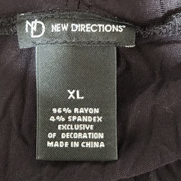 New Directions Black White Lace Trim Hem Open Cardigan XL Lightweight - Picture 4 of 4